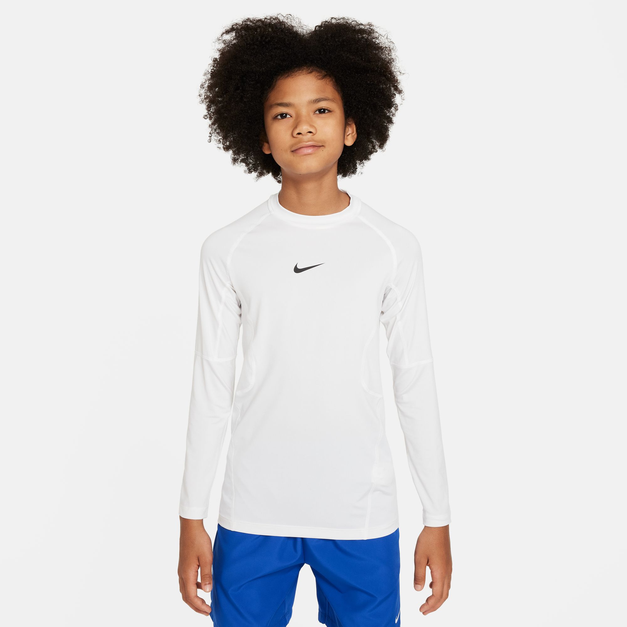 Nike Pro Boys Long Sleeve Shirt (Blanc)