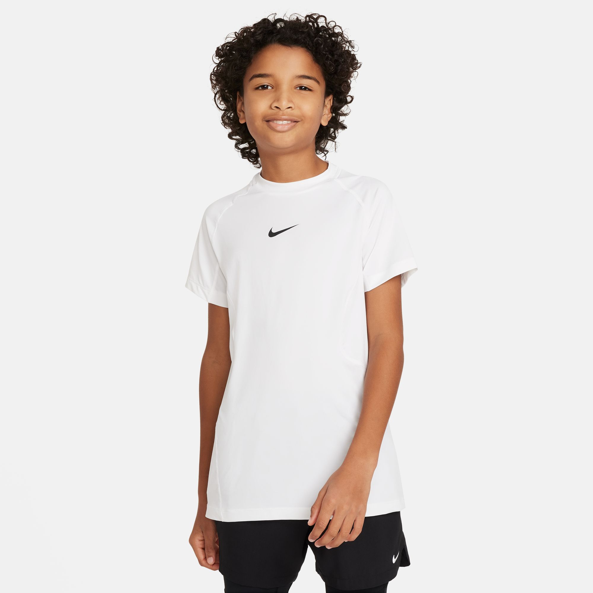 Nike Pro Boys Short Sleeve Shirt (Blanc)